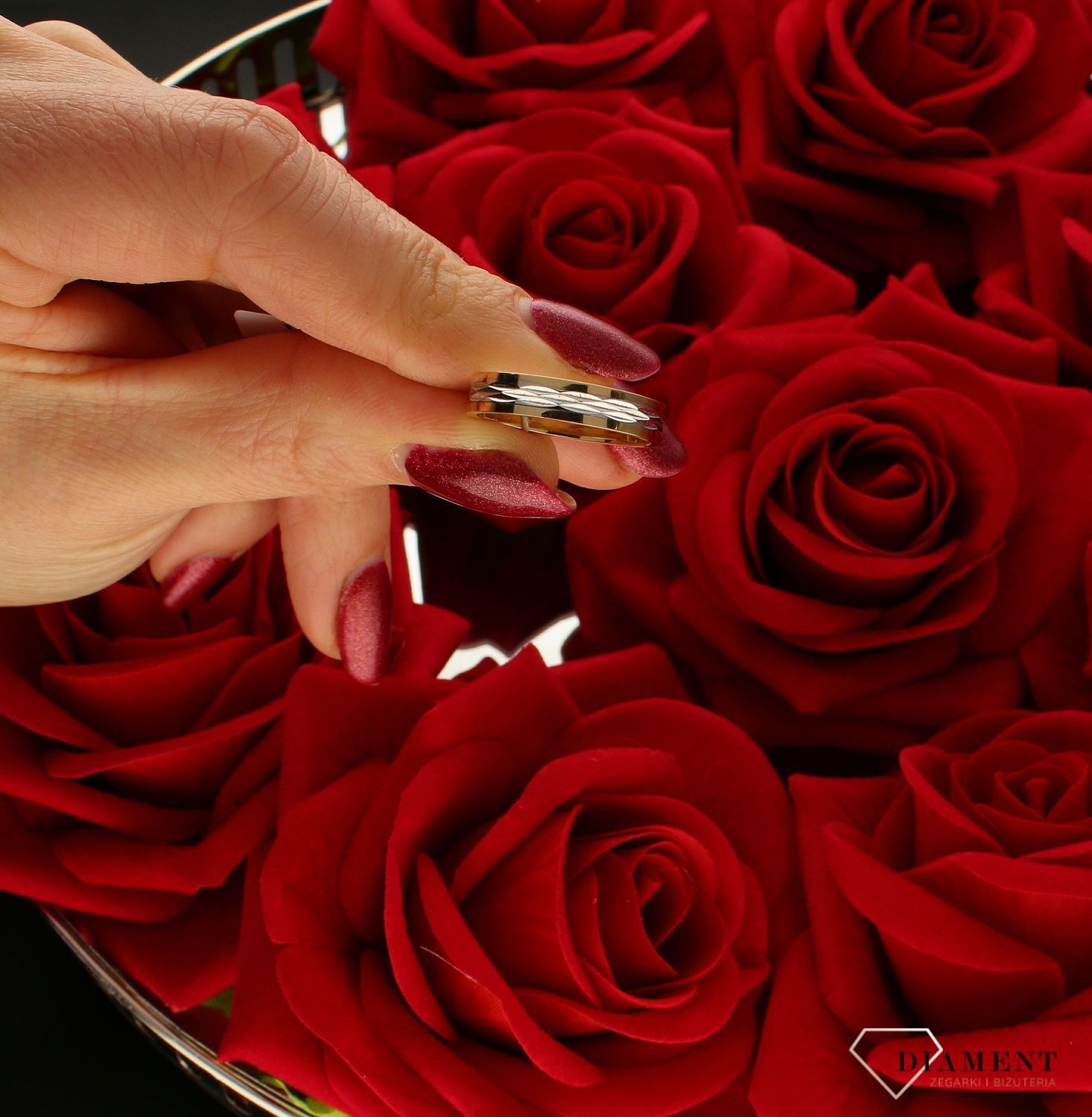 Obrączka Płaska Białe Złoto grawer w środku 585 DIAMENT wz 104   5mm Powiedz tak obrączkom marki DIAMENT !☆ Obrączki ślubne w ponad 300 wzorach ☆ (2).jpg